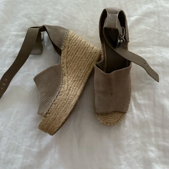 Brown Espadrille Wedge Sandals - Picture 2 of 4